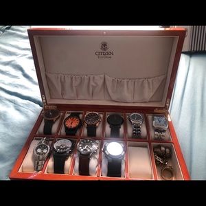 12 Slot Watch Case + 10 Watches